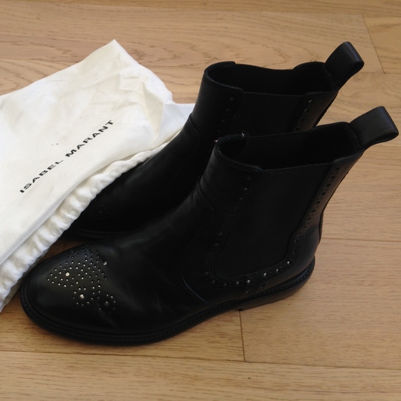 Isabel Marant Black Leather Boots - Picture 1 of 5